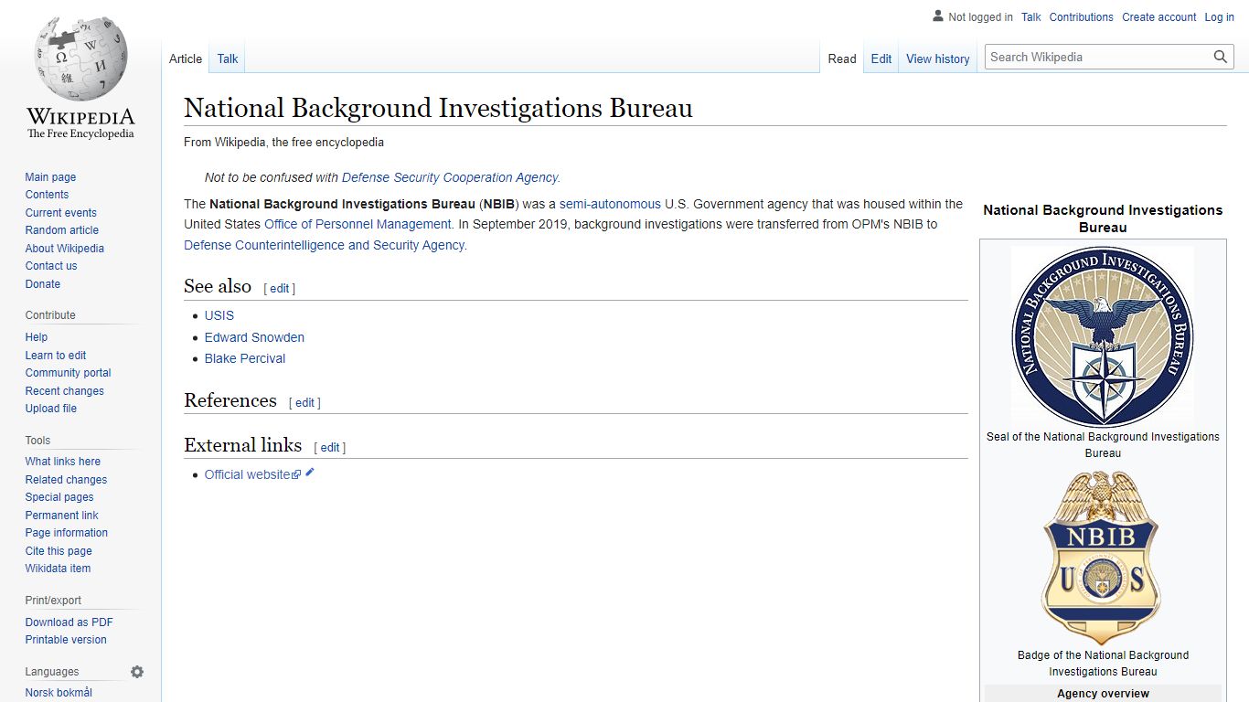 National Background Investigations Bureau - Wikipedia