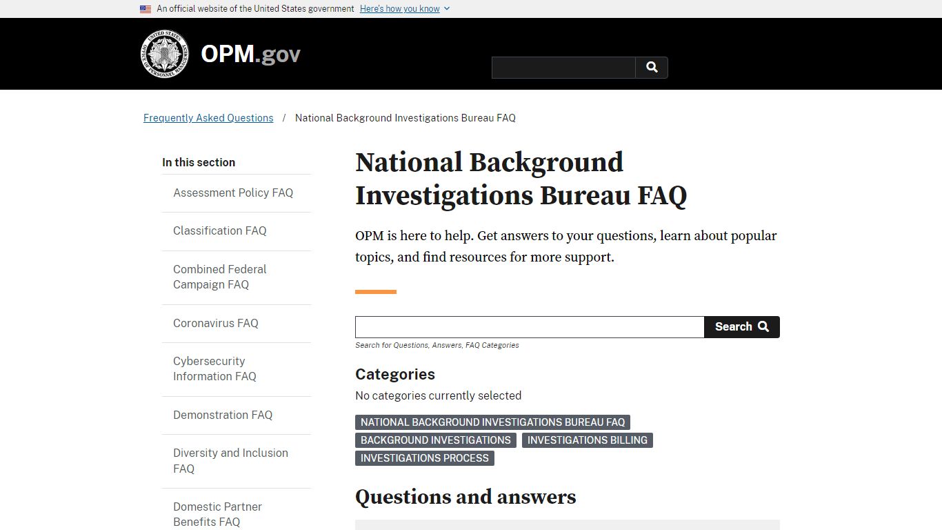National Background Investigations Bureau FAQ | OPM.gov